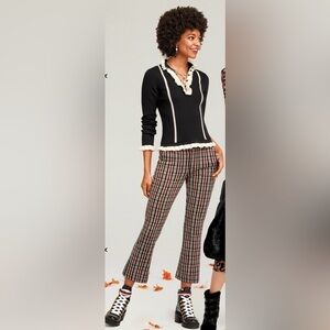 CAbi Adorn Sweater 4103 size small Cream Ruffle Accents